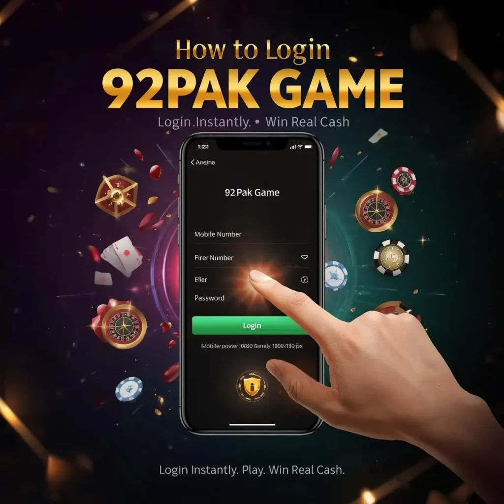 92 Pak Game Login Page
